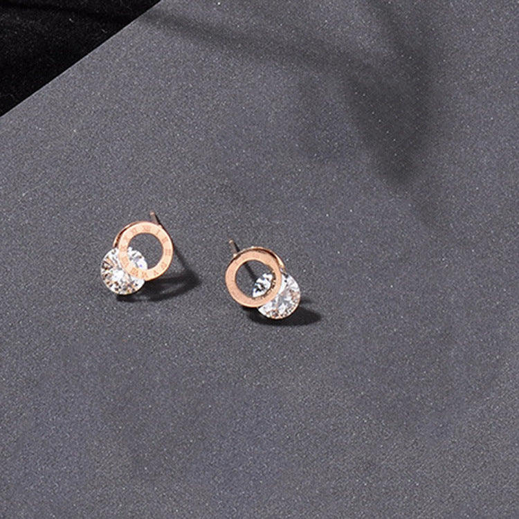 Simple and Compact Titanium  Earrings