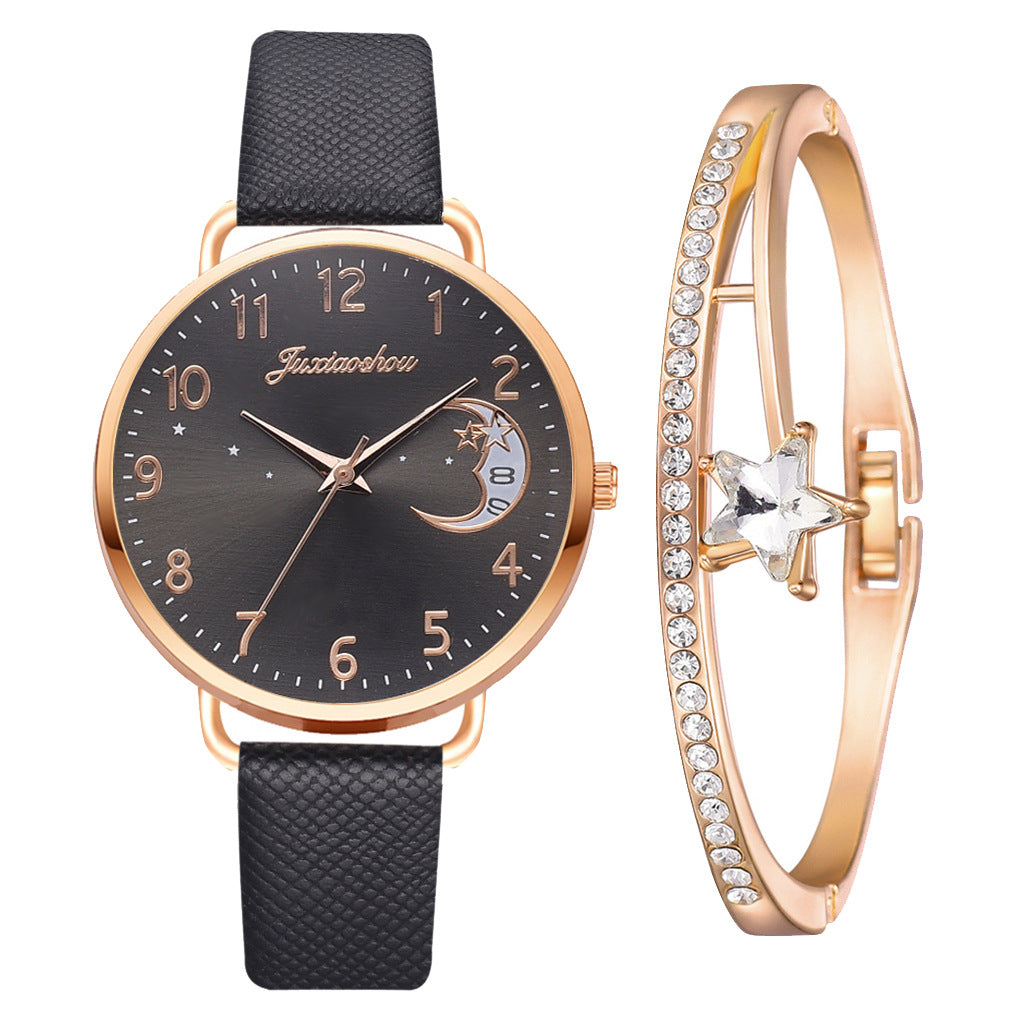 Lovely Moon Pattern Quartz Watch for Women