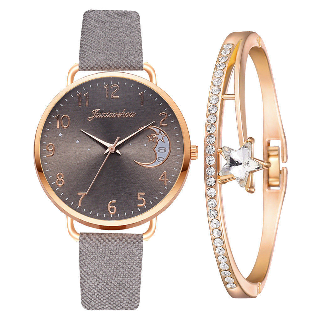 Lovely Moon Pattern Quartz Watch for Women