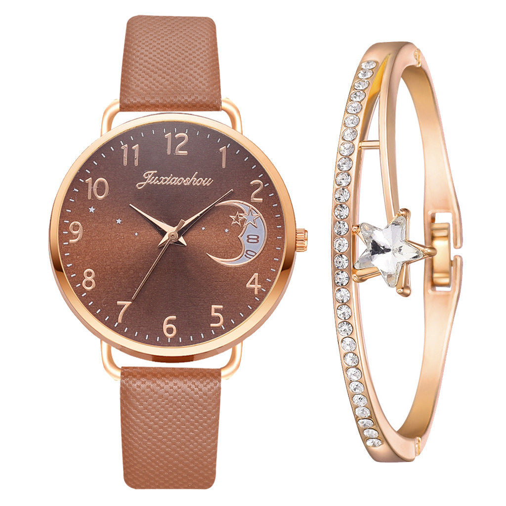 Lovely Moon Pattern Quartz Watch for Women