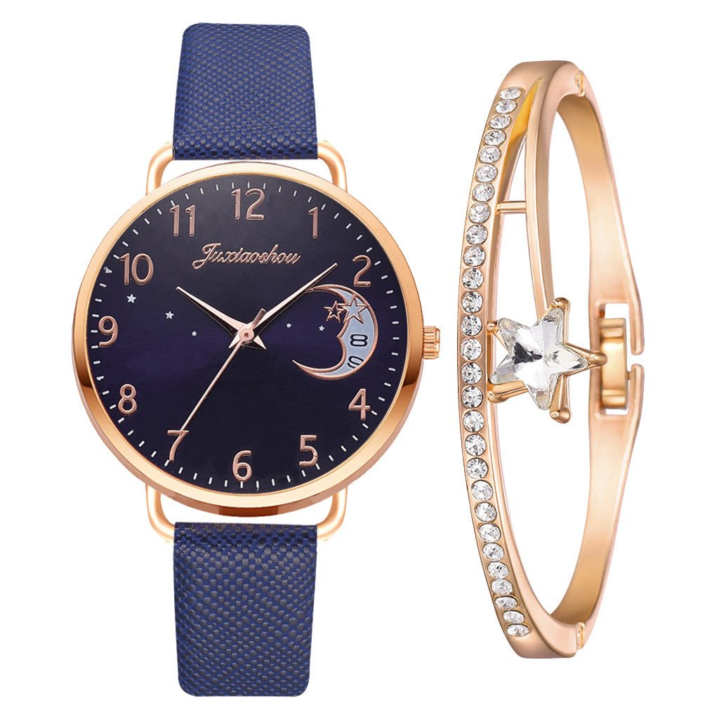 Lovely Moon Pattern Quartz Watch for Women