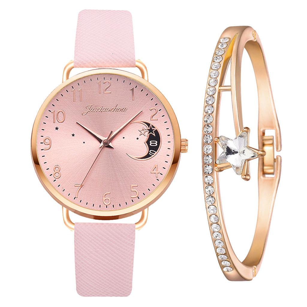 Lovely Moon Pattern Quartz Watch for Women