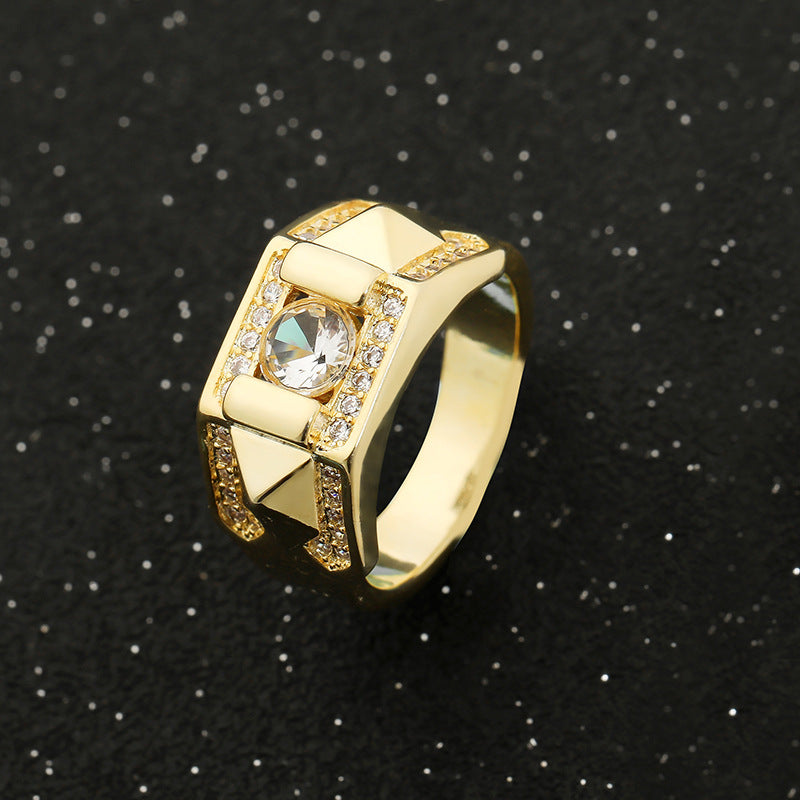 Inlaid Zircon Men Ring Set